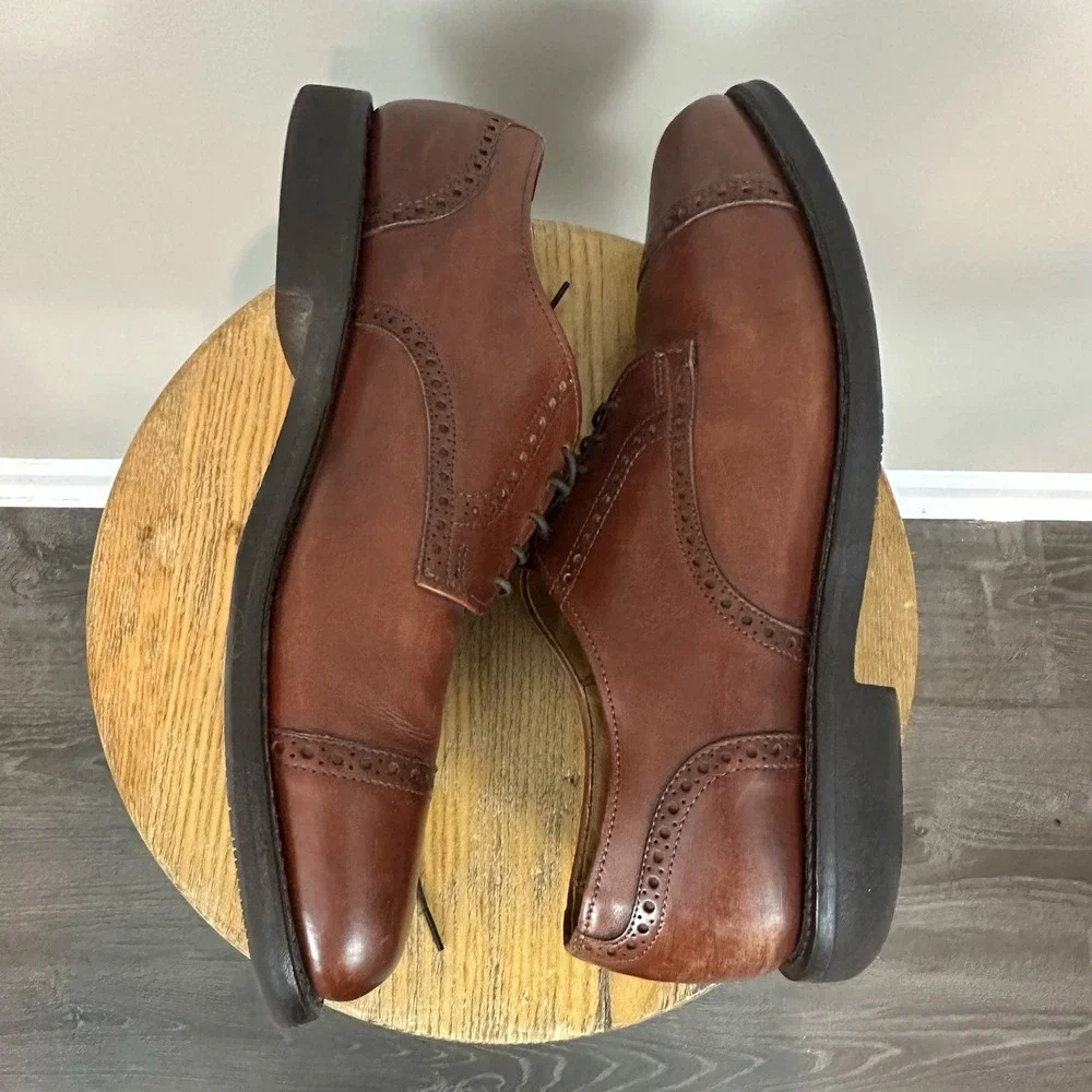 Allen Edmonds Vintage Brown Cap Toe Dress Shoe Oxford 88022 11 D Read